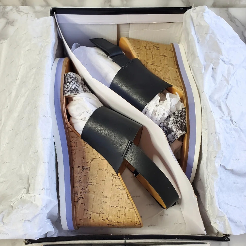 Dolce Vita Lizzie Black Multi Stella Wedge 7.5